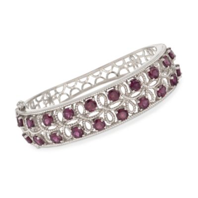 12.00 ct. t.w. Rhodolite Bracelet in Sterling Silver. 7" &mdash; Alt Image 1