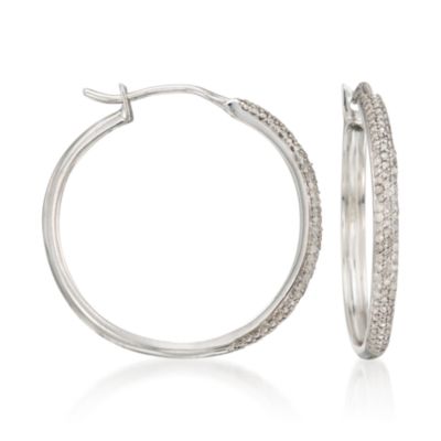 .50 ct. t.w. Diamond Hoop Earrings in Sterling Silver &mdash; Alt Image 1