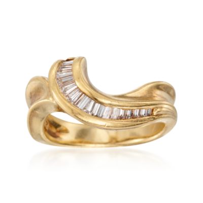 C. 1990 Vintage Jose Hess .75 ct. t.w. Diamond Swirl Ring in 18kt Yellow Gold. Size 6.5 &mdash; Alt Image 1