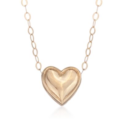 14kt Yellow Gold Tiny Charm Heart Necklace &mdash; Alt Image 1