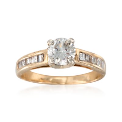 C. 1990 Vintage 1.15 ct. t.w. Diamond Ring in 14kt Yellow Gold. Size 4 &mdash; Alt Image 1