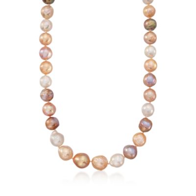 Multicolored Cultured Pearl Strand Necklace in 14kt Yellow Gold &mdash; Alt Image 1