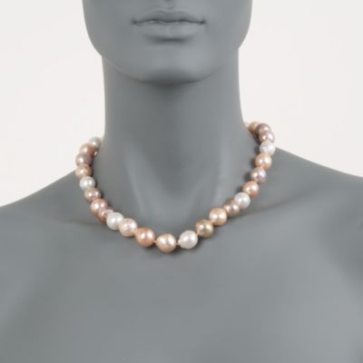 Multicolored Cultured Pearl Strand Necklace in 14kt Yellow Gold &mdash; Alt Image 2