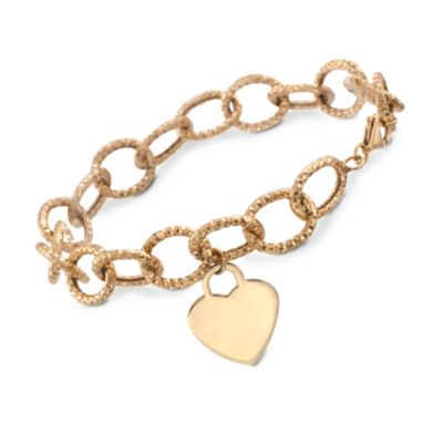 C. 2000 Vintage Tiffany Jewelry 18kt Yellow Gold Heart Charm Bracelet. 7.25" &mdash; Alt Image 1
