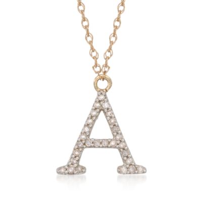 .10 ct. t.w. Diamond Initial Necklaces in 14kt Yellow Gold &mdash; Alt Image 1