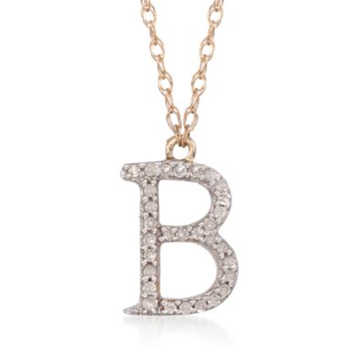 .10 ct. t.w. Diamond Initial Necklaces in 14kt Yellow Gold &mdash; Alt Image 4