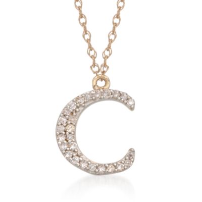 .10 ct. t.w. Diamond Initial Necklaces in 14kt Yellow Gold &mdash; Alt Image 5