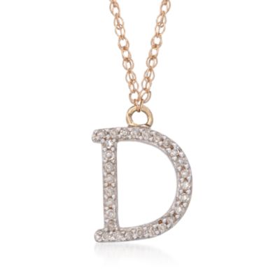 .10 ct. t.w. Diamond Initial Necklaces in 14kt Yellow Gold &mdash; Alt Image 6