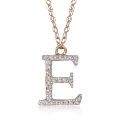.10 ct. t.w. Diamond Initial Necklaces in 14kt Yellow Gold &mdash; Alt Image 7