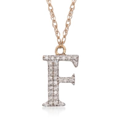 .10 ct. t.w. Diamond Initial Necklaces in 14kt Yellow Gold &mdash; Alt Image 8