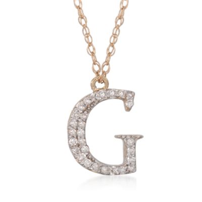 .10 ct. t.w. Diamond Initial Necklaces in 14kt Yellow Gold &mdash; Alt Image 9