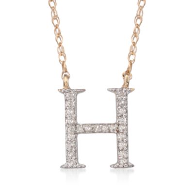 .10 ct. t.w. Diamond Initial Necklaces in 14kt Yellow Gold &mdash; Alt Image 10