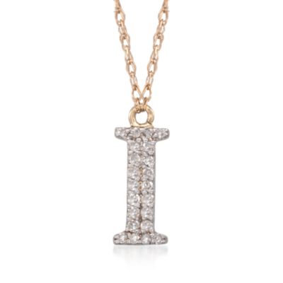 .10 ct. t.w. Diamond Initial Necklaces in 14kt Yellow Gold &mdash; Alt Image 11