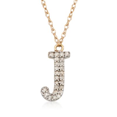 .10 ct. t.w. Diamond Initial Necklaces in 14kt Yellow Gold &mdash; Alt Image 12
