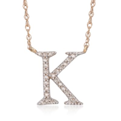 .10 ct. t.w. Diamond Initial Necklaces in 14kt Yellow Gold &mdash; Alt Image 13