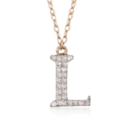 .10 ct. t.w. Diamond Initial Necklaces in 14kt Yellow Gold &mdash; Alt Image 14