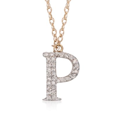 .10 ct. t.w. Diamond Initial Necklaces in 14kt Yellow Gold &mdash; Alt Image 18