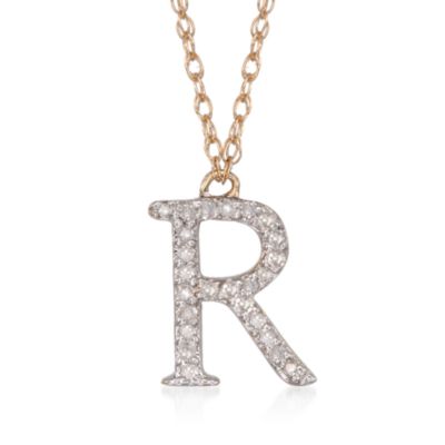 .10 ct. t.w. Diamond Initial Necklaces in 14kt Yellow Gold &mdash; Alt Image 20