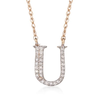 .10 ct. t.w. Diamond Initial Necklaces in 14kt Yellow Gold &mdash; Alt Image 23