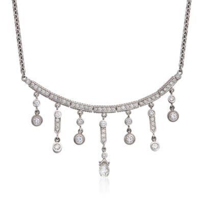 C. 2000 Vintage Doris Panos 2.40 ct. t.w. Diamond Necklace in 18kt White Gold. 15.5" &mdash; Alt Image 1