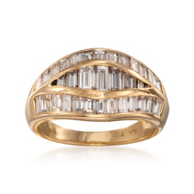 C. 1990 Vintage 2.20 ct. t.w. Diamond Ring in 18kt Yellow Gold. Size 6 &mdash; Alt Image 1