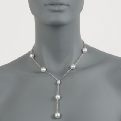 C. 2000 Vintage 10.5-12mm South Sea Pearl and .35 ct. t.w. Diamond Necklace in 18kt White Gold. 16" &mdash; Alt Image 2