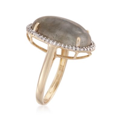 Labradorite and .16 ct. t.w. Diamond Ring in 14kt Yellow Gold &mdash; Alt Image 3