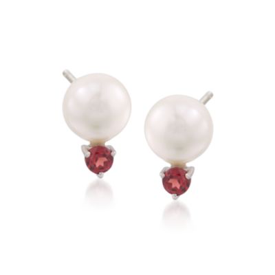 Cultured Pearl and 2.80 ct. t.w. Gem Five-Pair Stud Earring Set in Sterling Silver &mdash; Alt Image 3