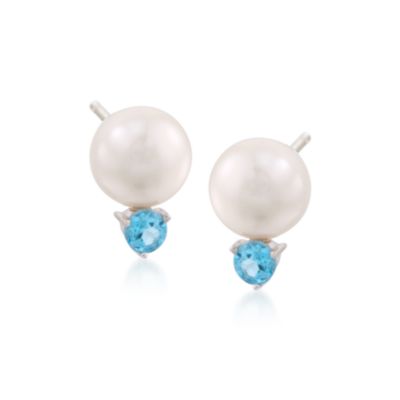 Cultured Pearl and 2.80 ct. t.w. Gem Five-Pair Stud Earring Set in Sterling Silver &mdash; Alt Image 5