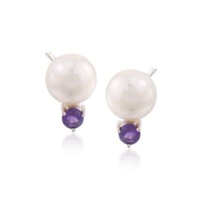 Cultured Pearl and 2.80 ct. t.w. Gem Five-Pair Stud Earring Set in Sterling Silver &mdash; Alt Image 6
