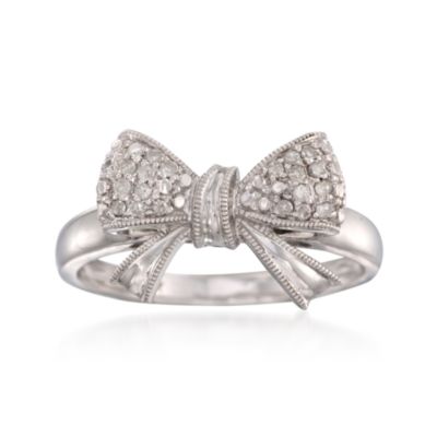 .11 ct. t.w. Diamond Bow Ring in Sterling Silver &mdash; Alt Image 1