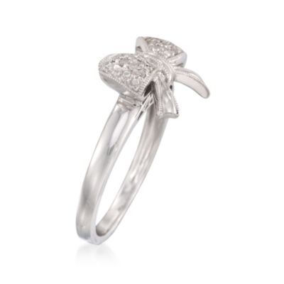 .11 ct. t.w. Diamond Bow Ring in Sterling Silver &mdash; Alt Image 3