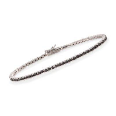 2.10 ct. t.w. Black CZ Tennis Bracelet in Sterling Silver &mdash; Alt Image 1