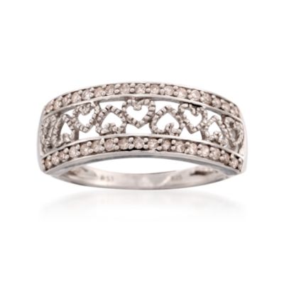 .25 ct. t.w. Diamond Filigree Heart Ring in Sterling Silver &mdash; Alt Image 1