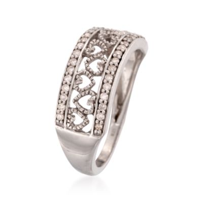 .25 ct. t.w. Diamond Filigree Heart Ring in Sterling Silver &mdash; Alt Image 3