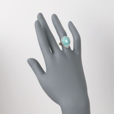 Amazonite and .20 ct. t.w. Diamond Ring in 14kt Yellow Gold &mdash; Alt Image 2