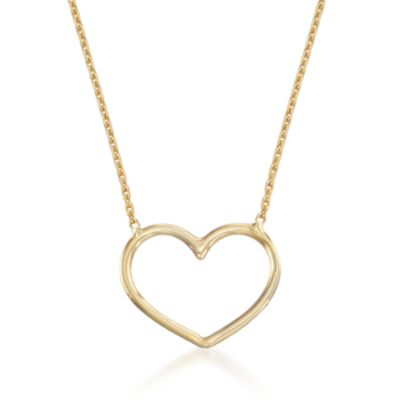 14kt Yellow Gold Heart Necklace. 18" &mdash; Alt Image 1