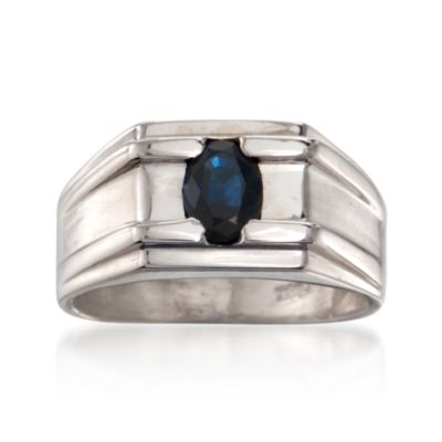 C. 1970 Vintage .70 Carat Sapphire Ring in 18kt White Gold. Size 4.5 &mdash; Alt Image 1