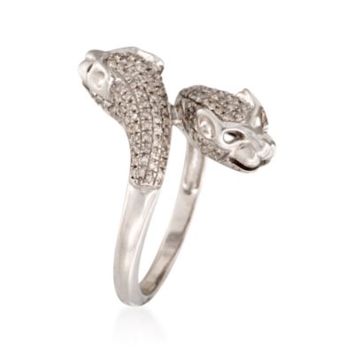 .46 ct. t.w. Diamond Panther Ring in Sterling Silver &mdash; Alt Image 3
