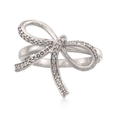 .10 ct. t.w. Diamond Bow Ring in Sterling Silver &mdash; Alt Image 1