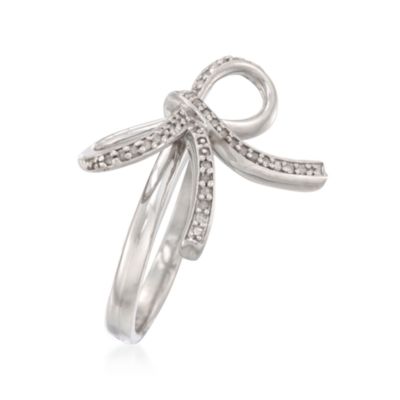 .10 ct. t.w. Diamond Bow Ring in Sterling Silver &mdash; Alt Image 3
