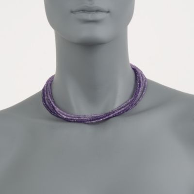 Amethyst and Rose De France Amethyst Six-Strand Necklace With 14kt Yellow Gold Clasp &mdash; Alt Image 2