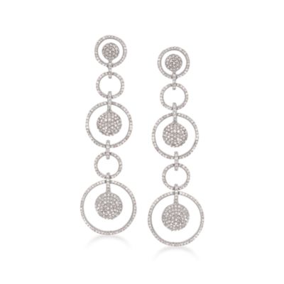 1.90 ct. t.w. Diamond Linear Circle Drop Earrings in 14kt White Gold &mdash; Alt Image 1