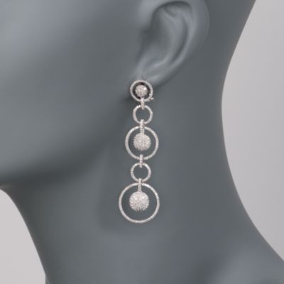 1.90 ct. t.w. Diamond Linear Circle Drop Earrings in 14kt White Gold &mdash; Alt Image 2