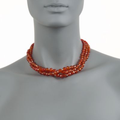 Three-Strand Carnelian Bead Necklace in 14kt Yellow Gold &mdash; Alt Image 2