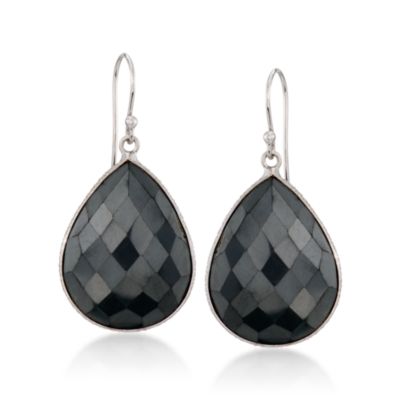Hematite Drop Earrings in Sterling Silver &mdash; Alt Image 1