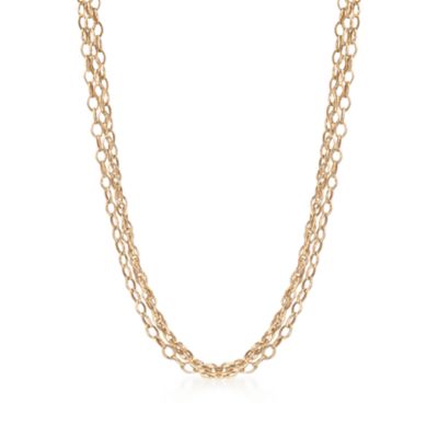 14kt Yellow Gold Three-Strand Cable-Link Necklace &mdash; Alt Image 1