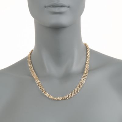 14kt Yellow Gold Three-Strand Cable-Link Necklace &mdash; Alt Image 3