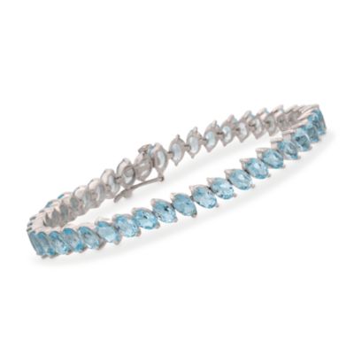 27.00 ct. t.w. Blue Topaz Tennis Bracelet in Sterling Silver. 7.5" &mdash; Alt Image 1