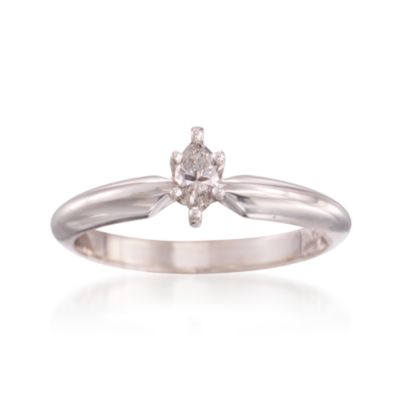 C. 1980 Vintage .15 Carat Diamond Solitaire Ring in 14kt White Gold. Size 6 &mdash; Alt Image 1